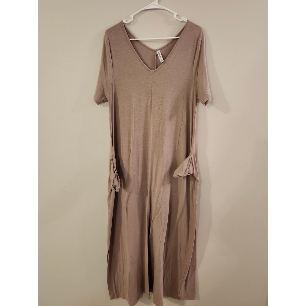 Zenana Boutique Maxi Dress With Pockets Women's Size‎ XL Brown